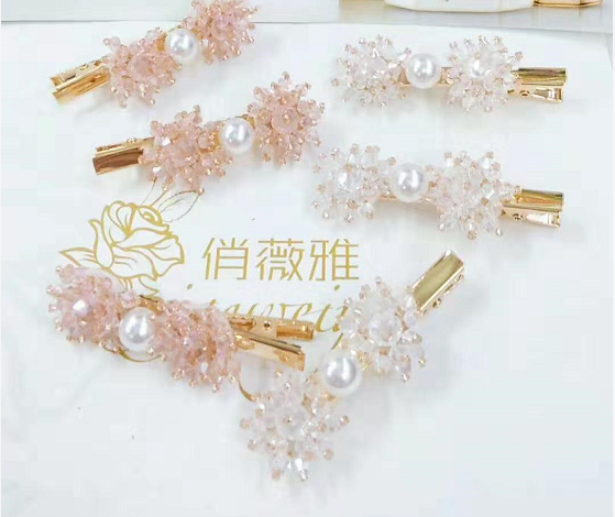 【图】串水晶珠手工发夹成品订单外发,如图,寻找-浙江饰品成品半成品